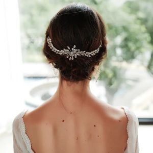 Rhinestone silver bridal wedding headpiece
